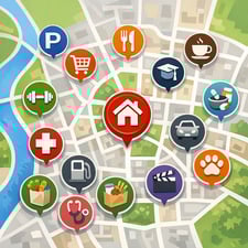 Map showing local business amenities near property